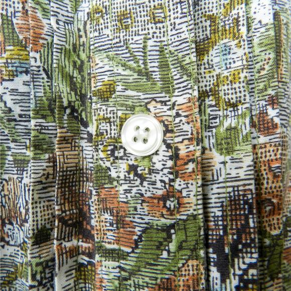 Vtg Bill Blass English Floral Shirt Sz L‎ Lace Trim Collar Long Sleeve Button Up - Picture 4 of 11